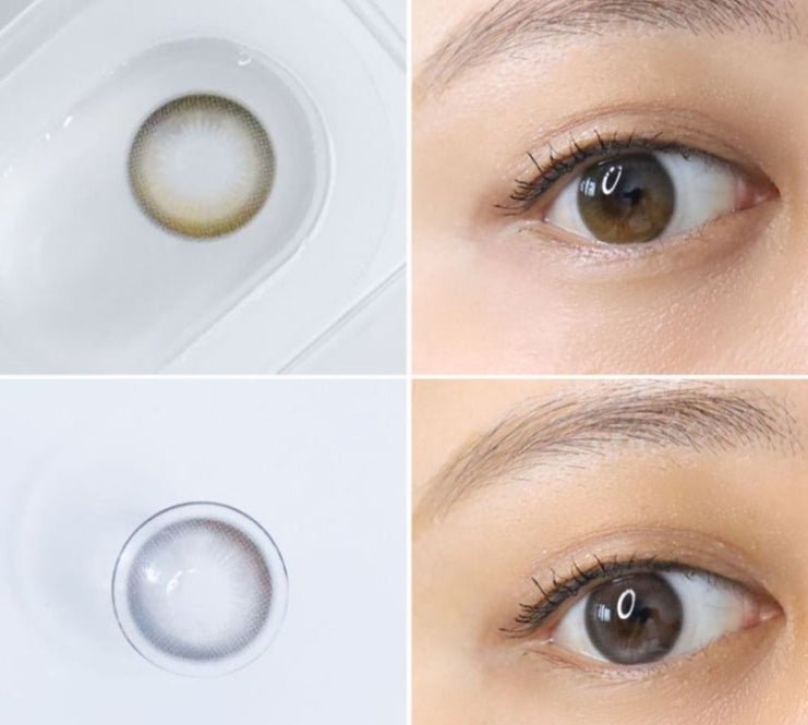 LensTown Odd I's M two tone Gray colored contact lens, 12.8mm graphic diameter, Monthly wear