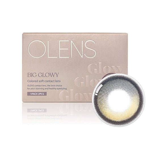 Olens Big Glowy Mocha Brown colored contact lens, 13.6mm graphic diameter, Monthly wear