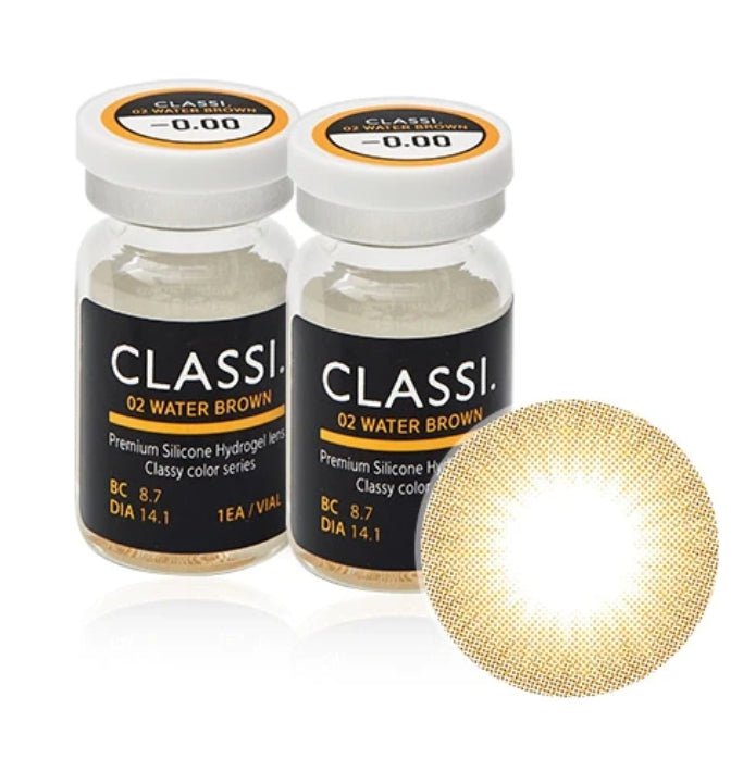 Olens Classi Water Brown colored contact lens, 13.4mm graphic diameter, 3-6 Months wear