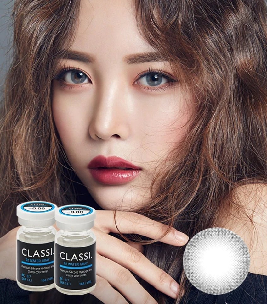 Olens Classi Water Gray colored contact lens, 13.4mm graphic diameter, 3-6 Months wear