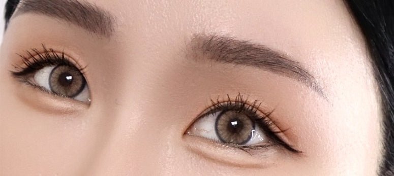 Olens Nella Ash Beige colored contact lens, 13.3mm graphic diameter, Monthly wear