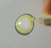 Olens Nella Ash Olive colored contact lens, 13.3mm graphic diameter, Monthly wear