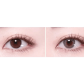 Olens Scandi Gray — both eyes wearing the contact lenses