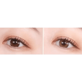 Olens Scandi Hazel — both eyes wearing the contact lenses