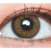 Olens Scandi Hazel — single-eye close-up showing the contact lens appearance