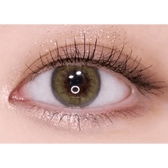Olens Scandi Olive — single-eye close-up showing the contact lens appearance