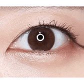 Olens ShineB Brown — single-eye close-up showing the contact lens appearance