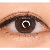 Olens ShineB Brown — single-eye close-up showing the contact lens appearance