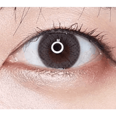 Olens ShineB Gray — single-eye close-up showing the contact lens appearance