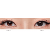 Olens ShineB Gray — both eyes wearing the contact lenses