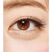 Olens Shining Pure Brown — single-eye close-up showing the contact lens appearance