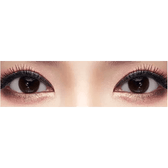 Olens Someday Brown — both eyes wearing the contact lenses