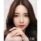 Olens Someday Brown — model portrait showing the contact lens look