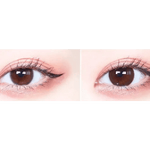 Olens Someday Gray — both eyes wearing the contact lenses