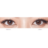 Olens Spanish Brown (20p) — both eyes wearing the contact lenses