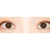 Olens Spanish Brown (20p) — both eyes wearing the contact lenses