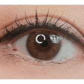 Olens Spanish Brown (20p) — single-eye close-up showing the contact lens appearance