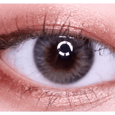 Olens Spanish Real Gray — single-eye close-up showing the contact lens appearance