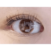 Olens Spring Rain Brown — single-eye close-up showing the contact lens appearance