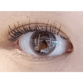 Olens Spring Rain Gray — single-eye close-up showing the contact lens appearance