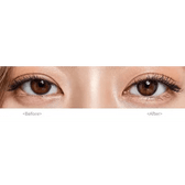 Olens Stay Black — both eyes wearing the contact lenses