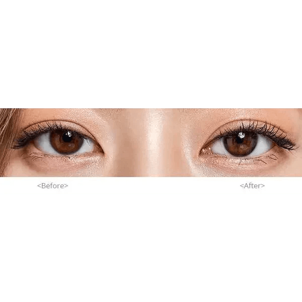 Olens Stay Black — both eyes wearing the contact lenses