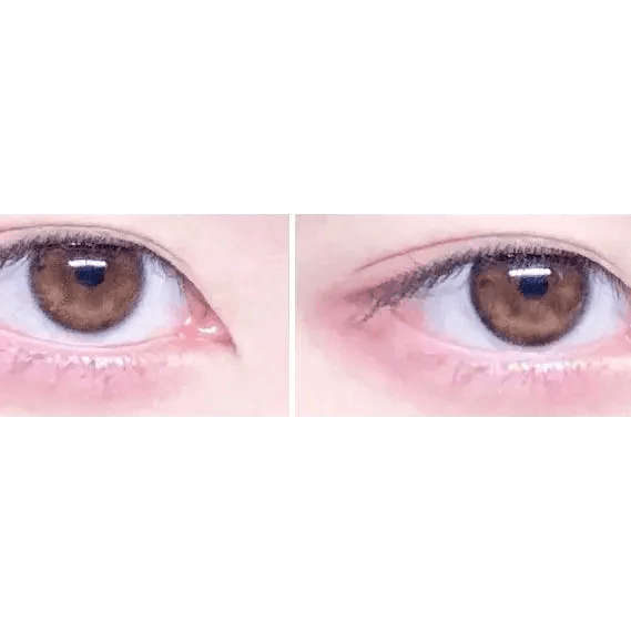 Olens Stay Black — both eyes wearing the contact lenses