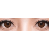 Olens Style Pop 3 Cone Brown — both eyes wearing the contact lenses