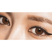Olens Style Pop 3 Cone Brown — both eyes wearing the contact lenses