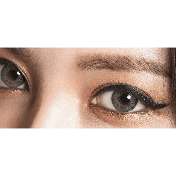 Olens Style Pop 3 Cone Gray — both eyes wearing the contact lenses