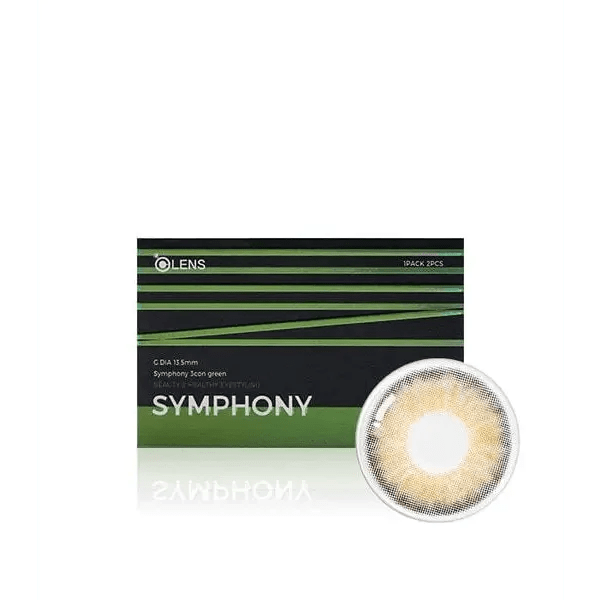 Olens Symphony 3con Green colored contact lens, 13.5mm graphic diameter, Monthly wear
