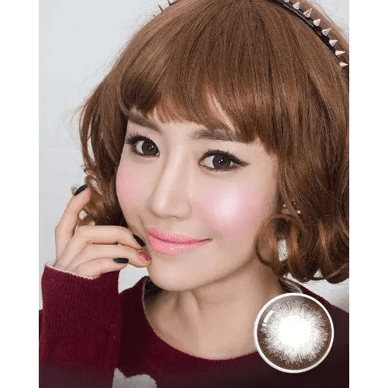 Olens Tok Tok Sugar Gray colored contact lens, 14.1mm graphic diameter, Monthly wear