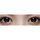 Olens Toy Black — both eyes wearing the contact lenses