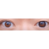 Olens Toy Black — both eyes wearing the contact lenses