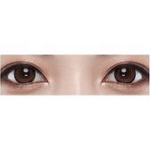 Olens Toy Brown — both eyes wearing the contact lenses