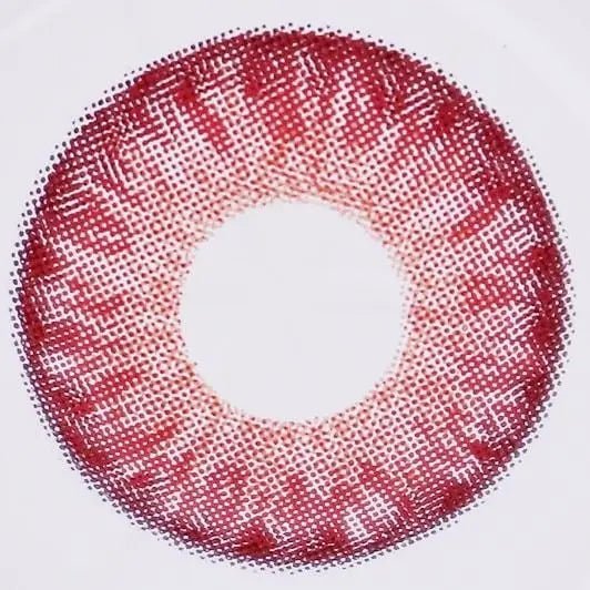 Olens Vampire Red colored contact lens, 13.5mm graphic diameter, Monthly wear