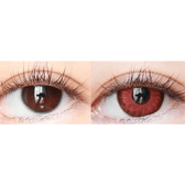 Olens Vampire Red — both eyes wearing the contact lenses