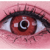 Olens Vampire Red — single-eye close-up showing the contact lens appearance
