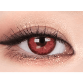 Olens Vampire Red — single-eye close-up showing the contact lens appearance