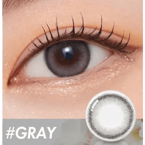 Olens ViVi Ring 1Day Gray (20p) — single-eye close-up showing the contact lens appearance