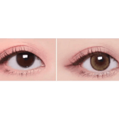 Olens ViVi Ring Beige — both eyes wearing the contact lenses