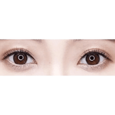 Olens ViVi Ring Choco — both eyes wearing the contact lenses