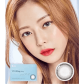 Olens ViVi Ring Gray — model portrait showing the contact lens look