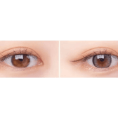 Olens ViVi Ring Gray — both eyes wearing the contact lenses