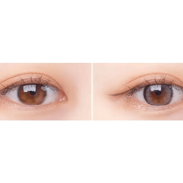 Olens ViVi Ring Gray — both eyes wearing the contact lenses