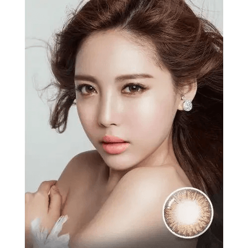 Olens W1 Brown colored contact lens, 13.6mm graphic diameter, 3-6 Months wear