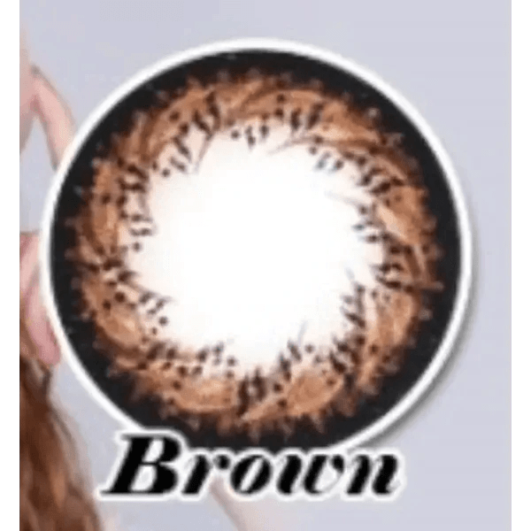 Olens W3 Brown colored contact lens, 13.4mm graphic diameter, Monthly wear