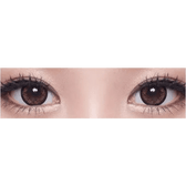 Olens W3 Brown — both eyes wearing the contact lenses