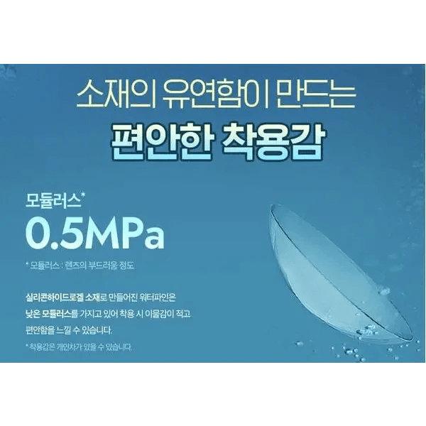 Olens Water Fine Clear (40p) colored contact lens, 13.1mm graphic diameter, Monthly wear