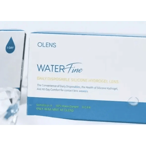 Olens Water Fine Clear (40p) colored contact lens, 13.1mm graphic diameter, Monthly wear